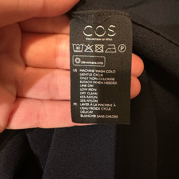 COS Pleated Sleeves Knitted Dress Black Size XS - Picture 10 of 13